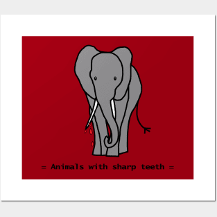 Animals with Sharp Teeth Halloween Horror Elephant Posters and Art